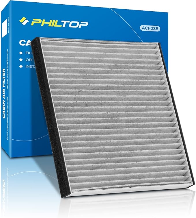 PHILTOP Cabin Air Filter w/Activated Carbon, Compatible with CF10132 Toyota Camry 2002-2006, Avalon 2000-2004, Sienna 2004-2010, Solara 2004-2008, Lexus RX350 2007-2009, ES330 2004-2006