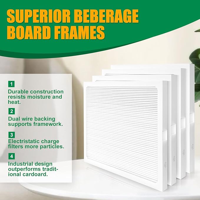 9 x 11 x 1 MERV 13 Replacement Dehumidifier Filter Compatible with Santa Fe Compact70, Ultra70, Element, Compact2, UA 65H dehumidifier Models, 4 Pack