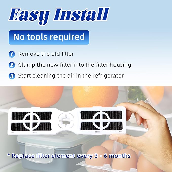 4 Pack Refrigerator Air Filter Replacement, Compatible with Frigidaire FRGPAAF2 PureAir AF-2 RAF-2, including FRFC2323AS, FRFC232LAF, FRFC233LAF, FRFG2323AF, FRFN2823AS