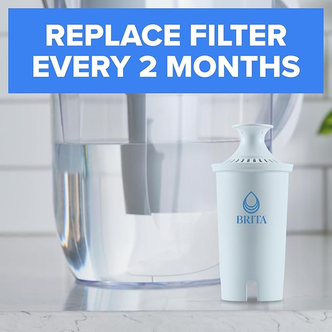 Brita Plus Water Filter, BPA-Free, High-Density Replacement Filter for Pitchers and Dispensers, Reduces 2x Contaminants*, Lasts Two Months or 40 Gallons, Includes 2 Filters