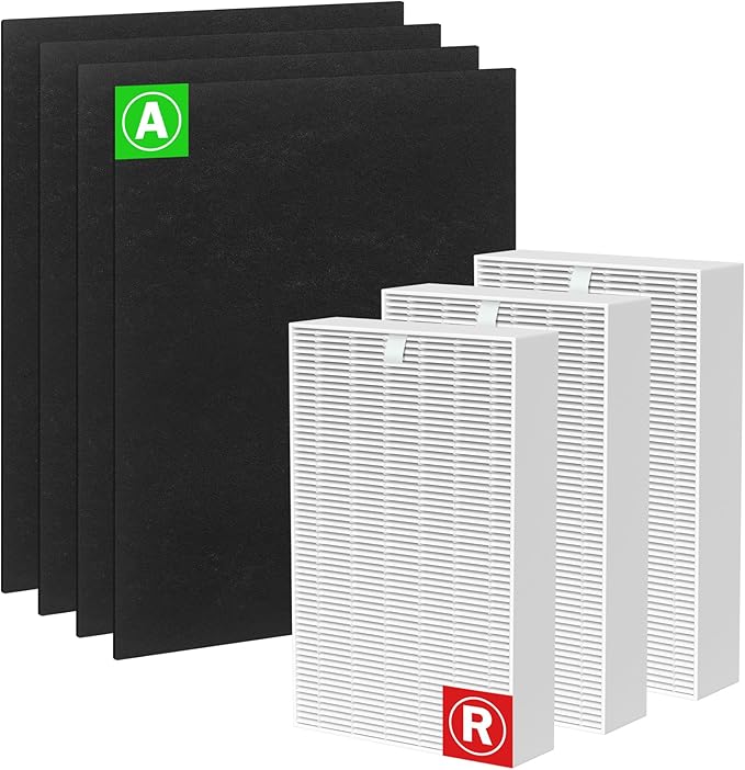 HPA300 HEPA Filter Replacement for Honeywell HPA300 Series Air Purifier HPA300, HPA300VP, HPA304, HPA3300, 3 Ture HEPA R Filter + 4 Pre-Filter Replace HRF-R3