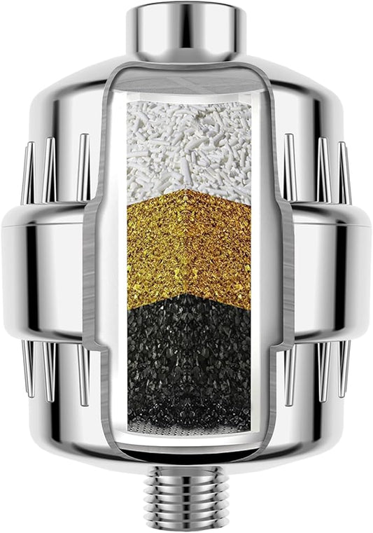 Enhanced Formula Multi-Stage Shower Filter - Shower Head Filter - Hard Water Filter, Remove Chlorine Heavy Metals and Other Sediments, Reduces Dry Itchy Skin, Dandruff (Upgrade Formula)