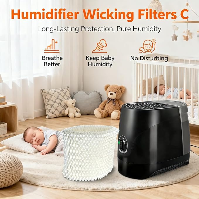 Humidifier Filter C Compatible with Honeywell HC-888N, HC-888, Wicking Filters Replacement Pack of 4