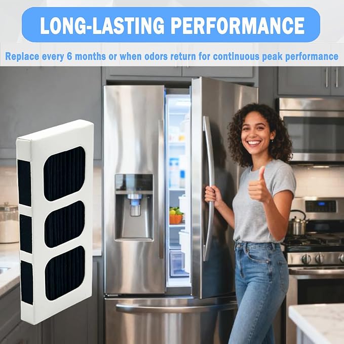 3 Pcs Refrigerator Air Filter Compatible with Frigidaire FRFG1723AV, FRSS2623ASC, FRSS2623ASD, GRQC2255AF0, GRSC2352AD0, GRSC2352AD1, GRSC2352AD2, GRSC2352AD3, GRSC2352AF0, GRSC2352AF2, GRSC2352AF3