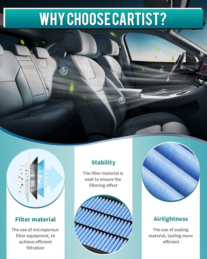 Cartist 2-Pack CA12065 Engine Air Filter Custom Fit for Tucson 2016-2021, Sportage 2017-2022 Automotive Air Filters Replacement