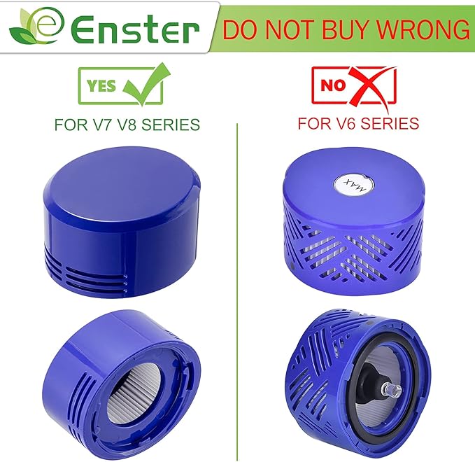 Replacement Filter for Dyson V7 V8 Animal Absolute Motorhead Carbon Fiber V8+ V7 Absolute V7 Animal Pro Plus Vacuum 1 Pre Filters & 1 Post Filters for Dyson V8 Compare to Part # 965661-01 & 967478-01