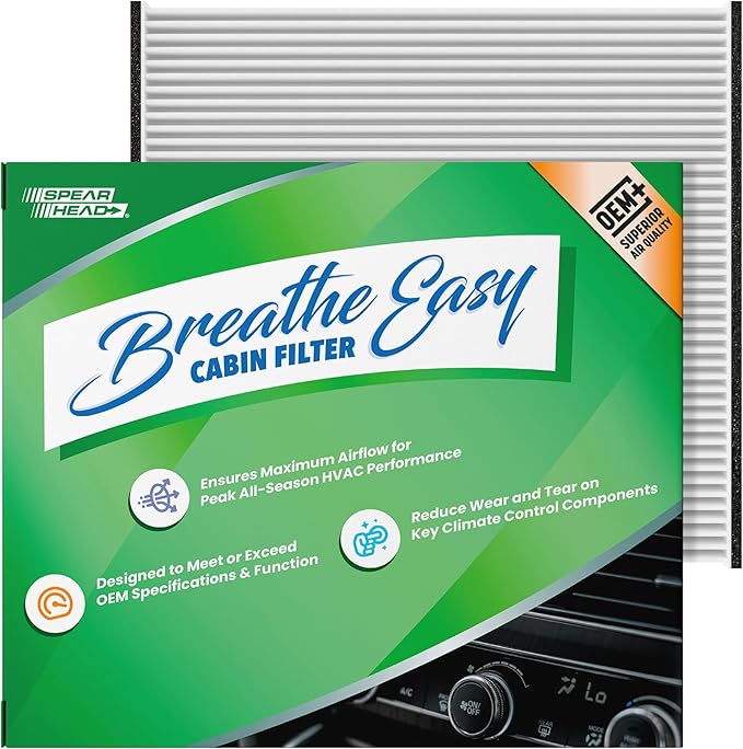 Spearhead OEM+ Particulate Breathe Easy Cabin Filter, Fits Like OEM, Provides Max Airflow & Enhanced Performance (BE-846AP)