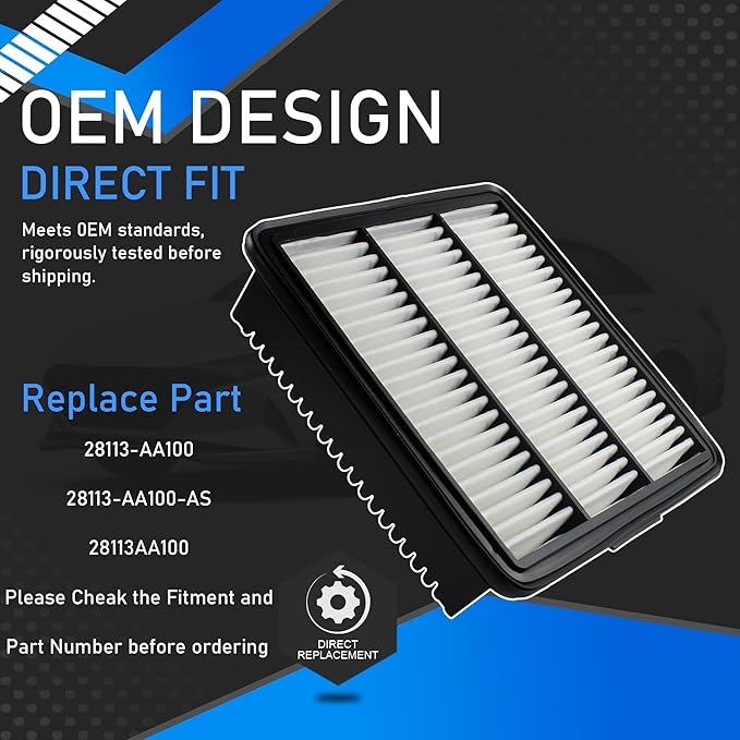 Engine Air Filter Compatible with 2021 2022 2023 2024 Hyundai Elantra Limited/SE/SEL 2.0L Replaces# 28113-AA100 28113-AA100-AS 28113AA100