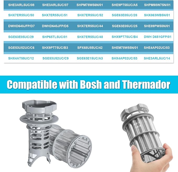 645038 00645038 Dishwasher Micro Filter Drain Mesh Basket for Bosch Thermador Kenmore, Replaces 00651097 1560725 651097 AP4339631 PS3479708 PS8730270