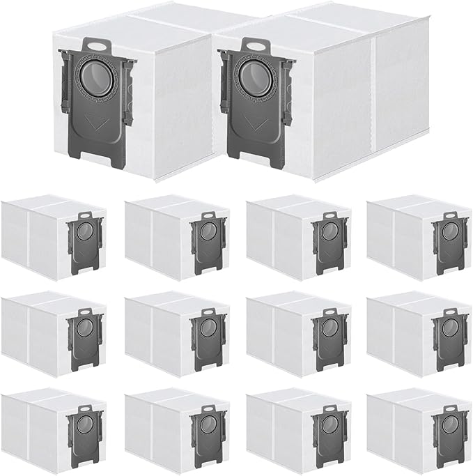 ApexOne 14 Pack Dust Bags for Roborock QV 35A, Qrevo S5V, Saros 20/10/10R/Z70, Qrevo Series, Qrevo Edge S5A, Qrevo Curv 2 Flow/CurvX/Curv/Curv S5X, S8 MaxV Ultra Robot Vacuum Cleaner, 3.2L Capacity