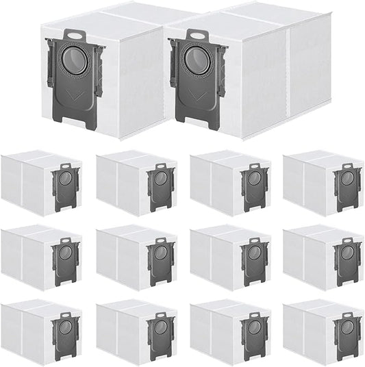 ApexOne 14 Pack Dust Bags for Roborock QV 35A, Qrevo S5V, Saros 20/10/10R/Z70, Qrevo Series, Qrevo Edge S5A, Qrevo Curv 2 Flow/CurvX/Curv/Curv S5X, S8 MaxV Ultra Robot Vacuum Cleaner, 3.2L Capacity