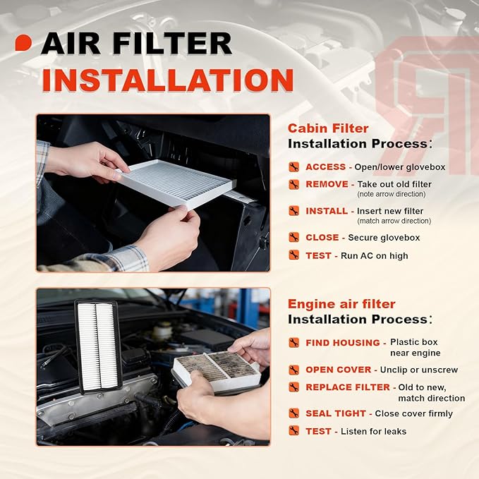 Pilot/MDX/Passport Upgraded Engine & Cabin Air Filter Kit, Enhanced Filtration, Compatible with 2023-2025 Pilot 3.5L, 2022-2025 MDX 3.5L ONLY, 2025 Passport 3.5L, Replaces#17220-61A-A00, 80292-TF0-G01