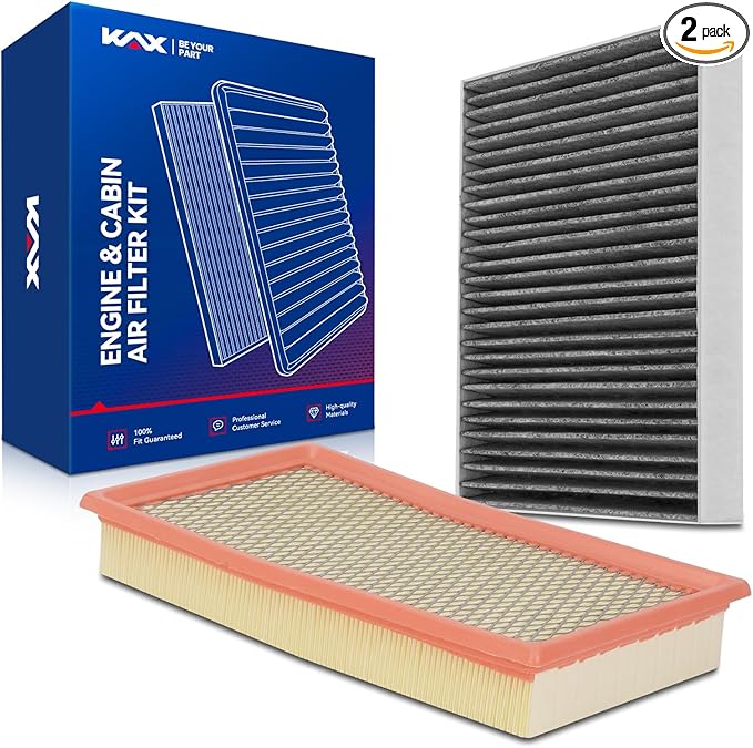 KAX Engine & Cabin Air Filter Kit, Replacement for Ford Explorer, Taurus, Flex, Police Interceptor Utility, Police Interceptor Sedan, Lincoln MKS, Replace# CA10242 CF11176