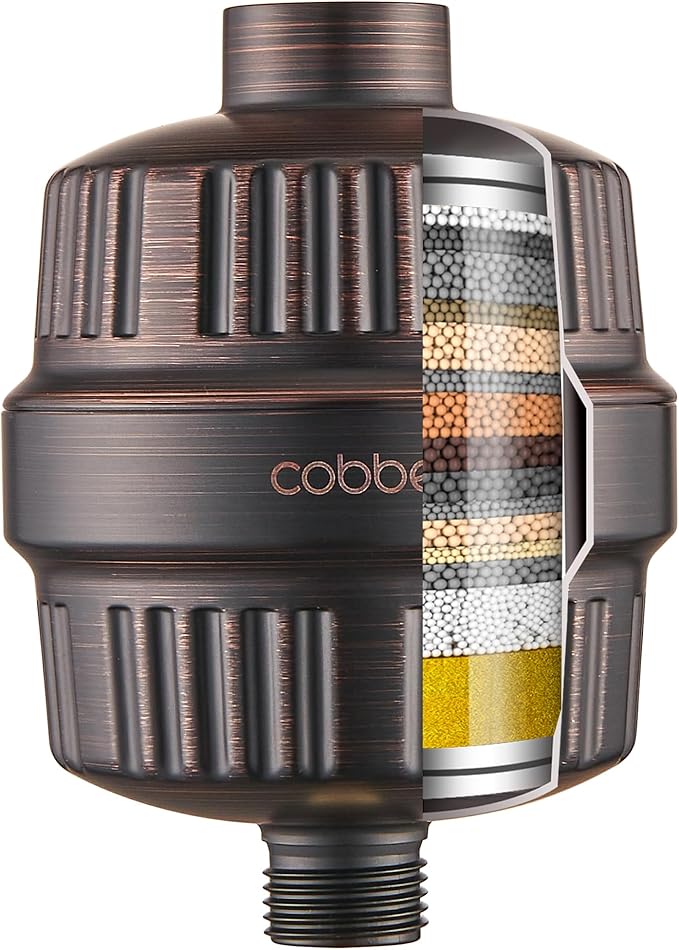 Cobbe HD HEAVY DUTY High Output Shower Filter – 99% REMOVAL Shower Head Filter for Hard Water, Heavy Metals, Chlorine and Harmful Substance, Improve your skin and hair - Oil Rubbed Bronze