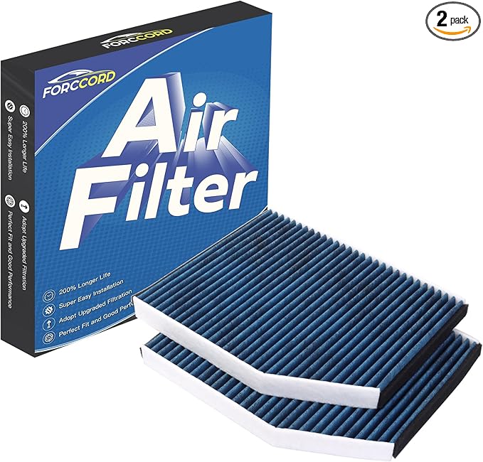 2-Pack HEPA Cabin Air Filter Fits for A4 Q5 S4 S5 RS5 Audi A4 Quattro A5 Quattro Macan allroad SQ5 Activated Carbon Cabin Filter Replacement CF11179 CUK 2450 LAK386 8K0819439B Car Accessories