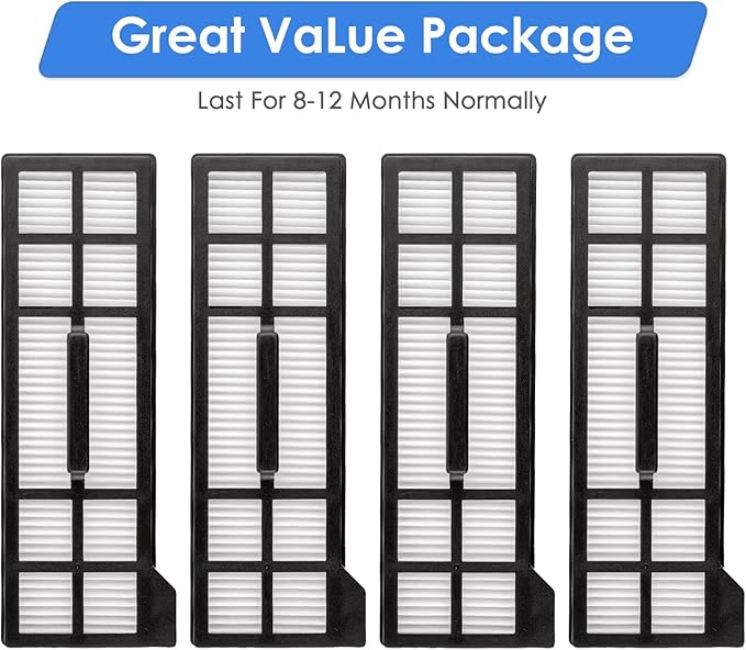 (4 Pieces) X10 Pro Omni Replacement HEPA Filter Compatible with Eufy X10 Pro Omni Robot Vacuum Cleaners, Replacement Parts Filters, 4 Filters
