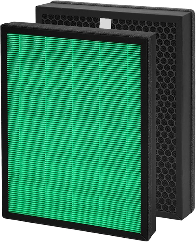 Vilaso 400/400S Replacement Filter Compatible with Coway Airmega 400, 400S, 400(G) & 400S(G) Air Purifier (Replaces Part AP-2015-FP) - Max2 Green HEPA & Activated Carbon 2-in-1 Filter Set (1 Set)