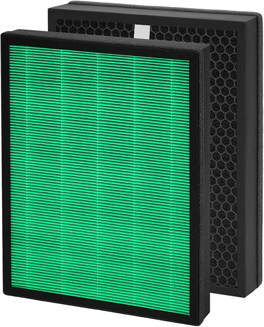 Vilaso 400/400S Replacement Filter Compatible with Coway Airmega 400, 400S, 400(G) & 400S(G) Air Purifier (Replaces Part AP-2015-FP) - Max2 Green HEPA & Activated Carbon 2-in-1 Filter Set (1 Set)