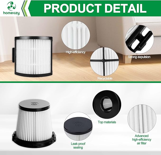 IW3511 IW1111 Filters Replacement Parts for Shark IW3511 Detect Pro Cordless Stick Vacuum Cleaner and IW1111 Detect Pro Auto-Empty System Portable Handheld Attachment Washable Kits