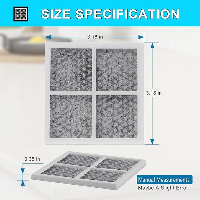 LT120F Refrigerator Air Filter Replacement 6 Pack for LG Kenmore, Compatible with ADQ73214402 ADQ73214403 ADQ73214404 ADQ73334003 ADQ73334008 - Odor Remover Fresh Air Filter