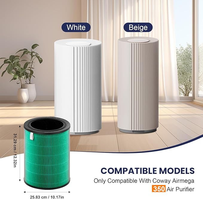 Airmega 350 Replacement Filter for Coway Airmega 350 Air Purifier,High-Efficiency Activated Carbon Pet Filter for Home Large Room