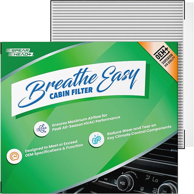 Spearhead OEM+ Particulate Breathe Easy Cabin Filter | Fits Genesis G70 G80 G90 GV70 GV80, Hyundai Equus Genesis, Kia K900 Stinger Telluride Like OEM | Max Airflow & Enhanced Performance (BE-735P)
