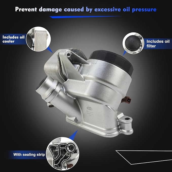 MUNIK 11428637812 Oil Filter Housing Cap Assembly Compatible with BMW 1 2 3 4 5 6 7 M3 M4 X1 X3 X4 X5 X6 Z4 series 2000-2019 Replace# 11427516383 11427525333 11428637812 11428642289 11428683206