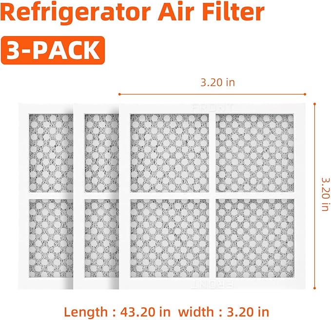 LFXS26973S LFXC24726S 3-PACK Refrigerator Air Filter Replacement for LG LFXC24796S LFXS24623S LFXS29626S LFXS29766S LFXS30766D LLMXS3006S LFXC24796D LFXS24623B LFXS27566S LFXS29626B LFXS29626W