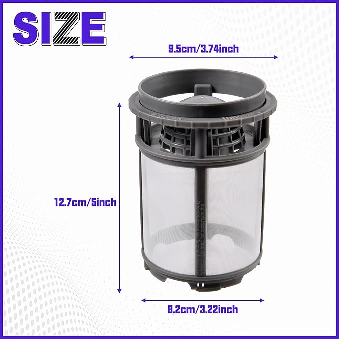 W10872845 Dishwasher Pump Filter Cup Dishwasher Filter Compatible with KenMore, KitcheN Aid, Whirlpool Dishwashers Replaces 8579307 W10056425 W100564/26 W10142911 W10234631 W10300746