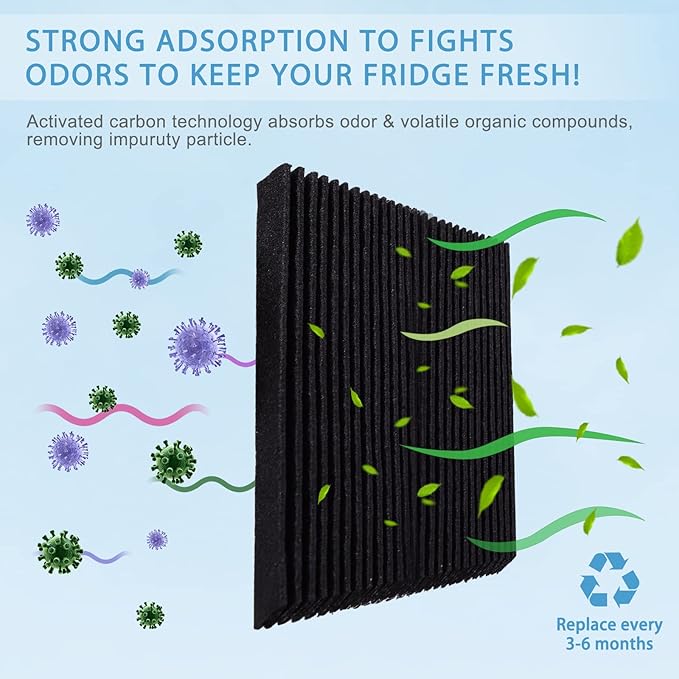 DEWEL Paultra2 Refrigerator Air Filter Replacement Compatible with Frigidaire PAULTRA2 Pure Air Ultra II - Compatible with Electrolux ELPAULTRA2 - Activated Carbon Air Filter - 3 Packs