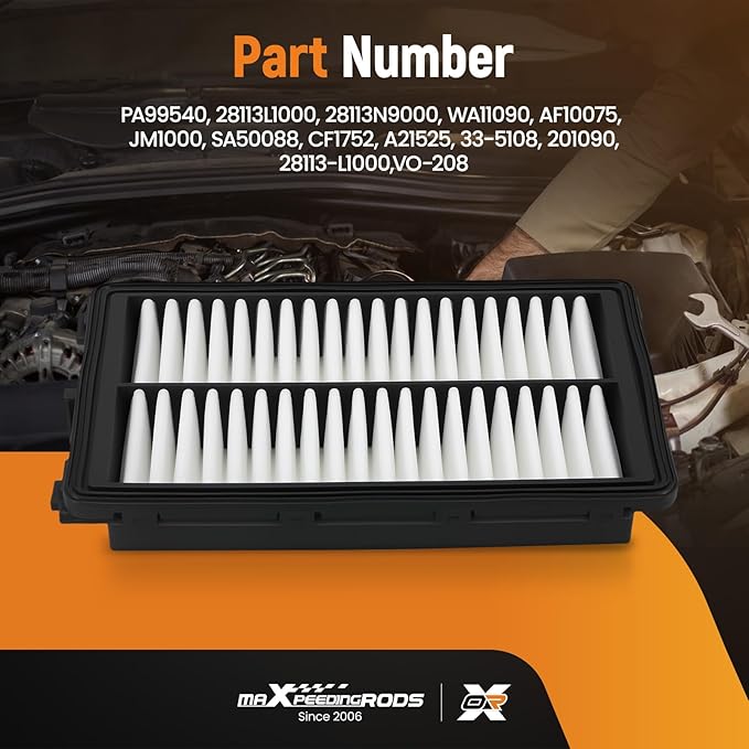 maXpeedingrods PA99540 28113-L1000 Engine Air Filter for Hyundai Sonata/Santa Cruz/Santa Fe/Tucson, for Kia K5/Carnival/Sorento/Sportage. Replacement for 28113N9000, WA11090 (Not Fit Hybrid)