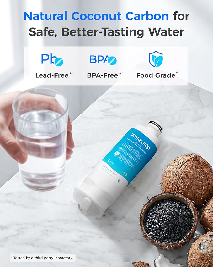 Waterdrop DA97-17376B Replacement for Samsung® HAF-QIN/EXP, DA97-08006C, RF28R7201SR, RF28R7351SG, WD-F45, Refrigerator Water Filter, 4 Filters