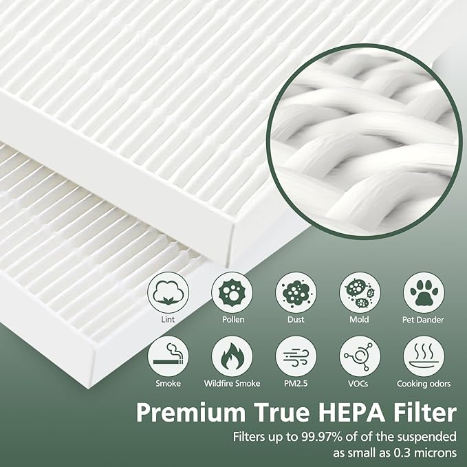 Filter H 5500-2 Replacement Filter For Winix Air Purifier 116130 Replacement Compatible with Winix 5500-2 and AM80 Air Purifier, 3 Pack HEPA Filter Only