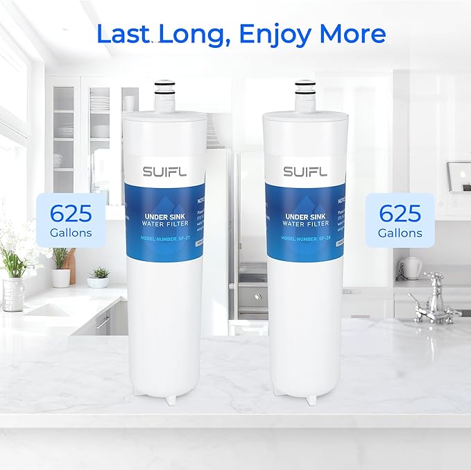 DW8090 Under Sink Filter Replacement, Compatible with 3M Aqua Pure AP-DW80/90, AP-DWS1000, AP-DWS1000LF Under Sink Filtration System, 1 Set