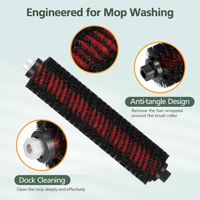 isinlive 2 PCS High-Speed Cleaning Brush for Mop Pads Compatible with Roborock S8 Pro Ultra and S7 MaxV Ultra Robot Vacuum Cleaner, Detachable and Washable Self-Cleaning Rolling Brush