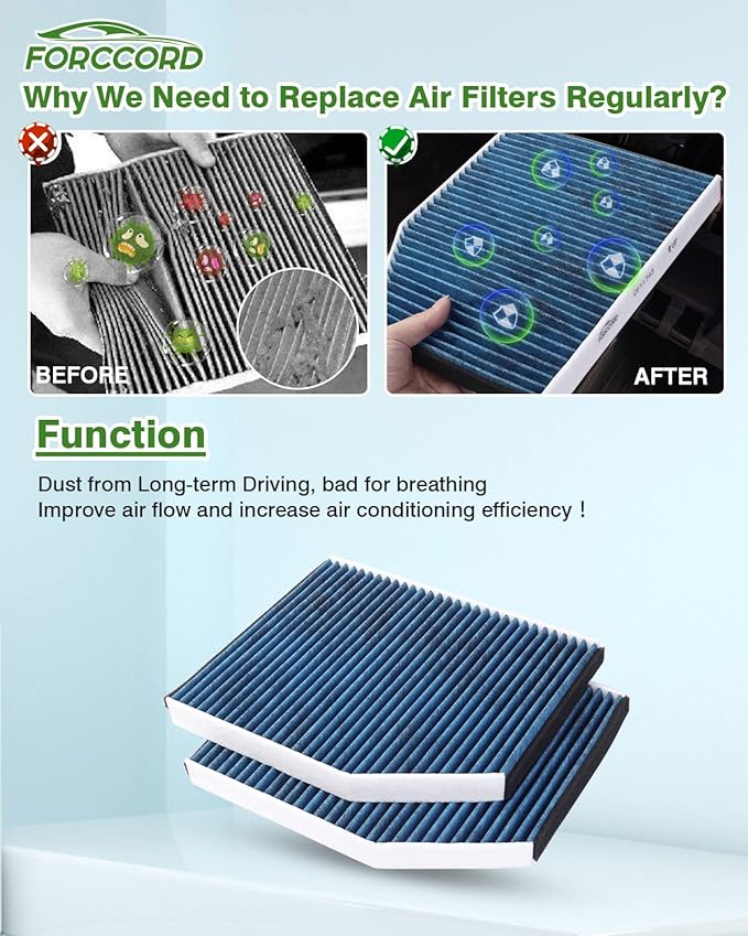 2-Pack HEPA Cabin Air Filter Fits for A4 Q5 S4 S5 RS5 Audi A4 Quattro A5 Quattro Macan allroad SQ5 Activated Carbon Cabin Filter Replacement CF11179 CUK 2450 LAK386 8K0819439B Car Accessories