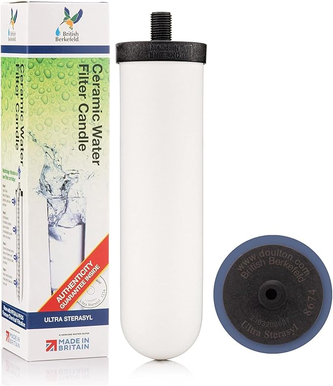 British Berkefeld Doulton Ceramic Water Filter Candle W9121226 7" Ultra Sterasyl Authentic Gravity PFAS (PFOA and PFOS) Reduction 8674
