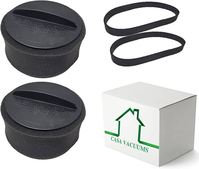 2 Filters +2 Belts Compatible with Bissell BigGreen BGU1937T Pro Cup Commercial Bagless Upright Vacuum Cleaner.