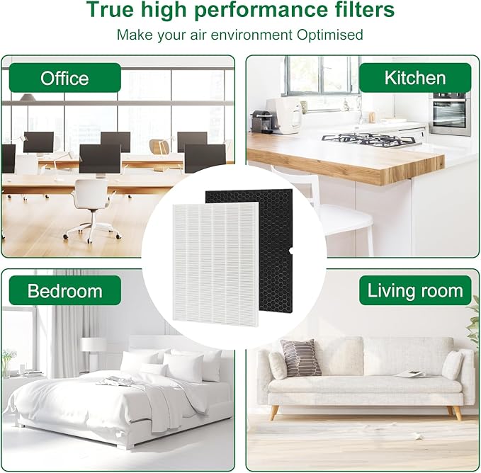116130 Replacement Filter H for Winix 5500-2 AM80 Air Purifier True Activated Carbon Pre-Filters 2 Pack Washable Advanced Control Filter and 2 Pack PlasmaWave Odor Reducing Carbon Filters