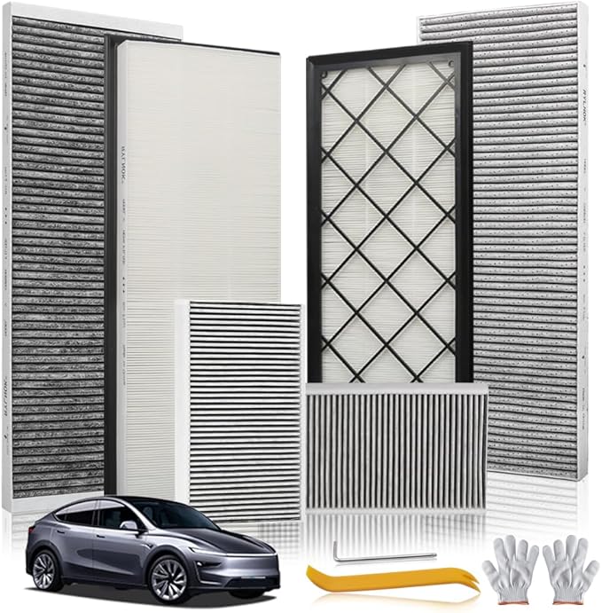 HEPA Air Intake Cabin Filter for Tesla Model Y 2020-2026 with Activated Carbon Air Intake Filter Replacement for Model Y Accessories-6 Pack White