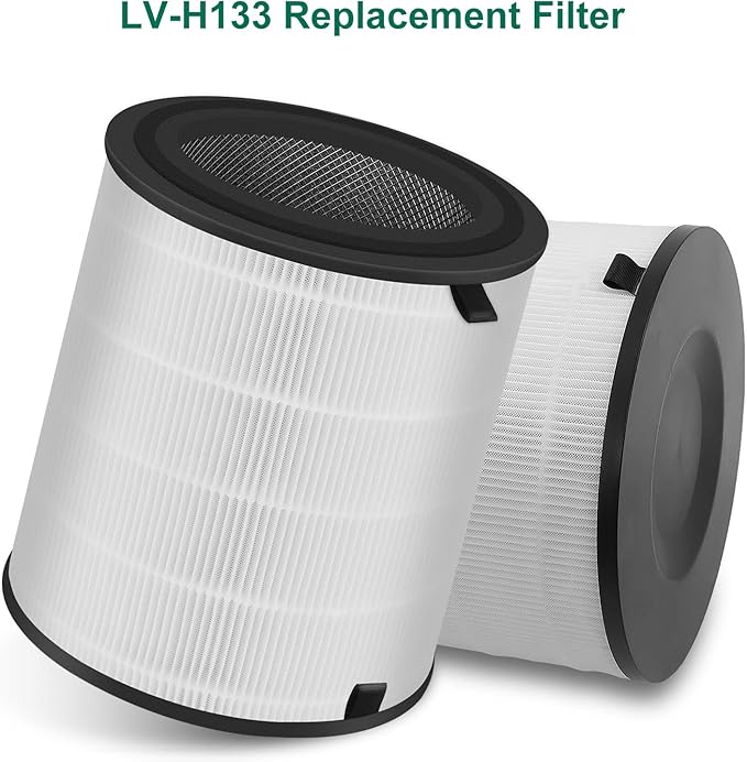 LV-H133 Replacement Filter 2 Pack Compatible with LEVOIT LV-H133, NXBHG 3 in 1 and Activated Carbon Filter, Part No. LV-H133-RF