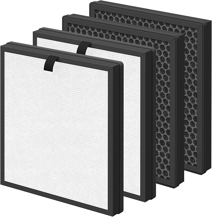 AP303 AP304 Replacement Filter Compatible with DAYETTE & FRESHDEW AP303/AP304 Air Purifier, 3 Stage Filtration for Home Large Room, 4 Pack (Original Filter)