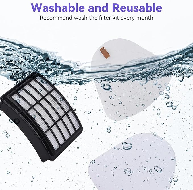 Vacuum Filters Replacement for Shark Navigator Lift-Away Vacuum NV350,NV351,NV352,NV355,NV360,NV370, UV440,UV490,UV540 vacuum,2 HEPA Filter, 4 Foam & 4 Faux Felt Filters - Replacement XFF350 XHF350