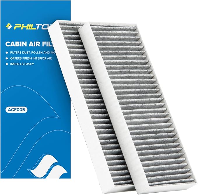 PHILTOP Cabin Air Filter w/Activated Carbon, Compatible with CF10553 Nissan Frontier 2005-2021, Pathfinder 2005-2012, Xterra 2005-2015, NV2500 2012-2015, NV1500 2012-2015, NV3500 2012-2015