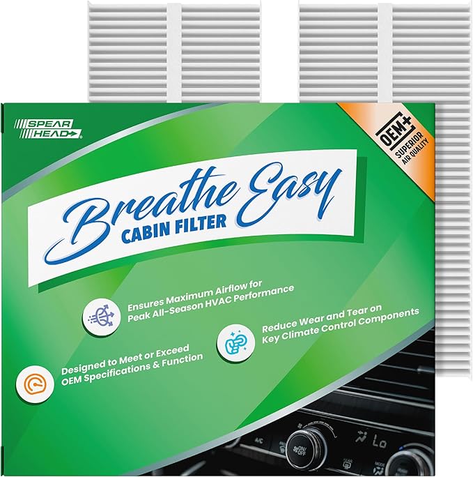 Spearhead OEM+ Particulate Breathe Easy Cabin Filter | Fits 2004-10 QX56, 2005-15 Armada, 2004-15 Titan, 2012-14 NV2500/NV3500 5.6L V8 Like OEM | Provides Max Airflow & Enhanced Performance (BE-388P)
