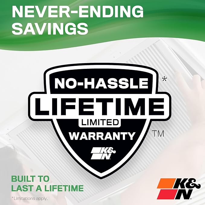 K&N 12X12X1 HVAC Furnace Air Filter, Lasts a Lifetime, Washable, Merv 13, the Last HVAC Filter You Will Ever Buy, Breathe Safely at Home or in the Office, HVC-13-11212