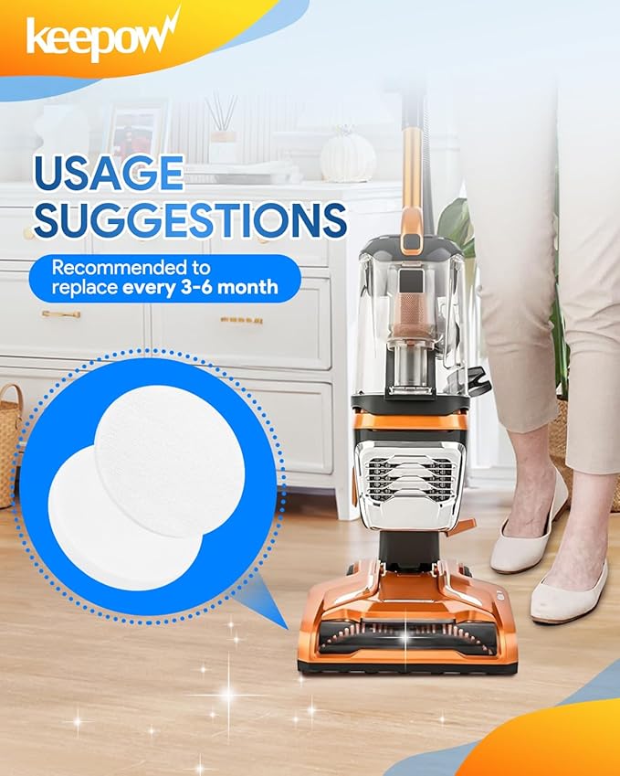 KEEPOW DU4080 K4010 Vacuum Filters Compatible With Kenmore Featherlite Lift-Up Bagless Upright Vacuum Cleaner DU2001 DU2012 DU2015 DU1040 DU1275, Part 561055105 and 561055106, 4 Pack