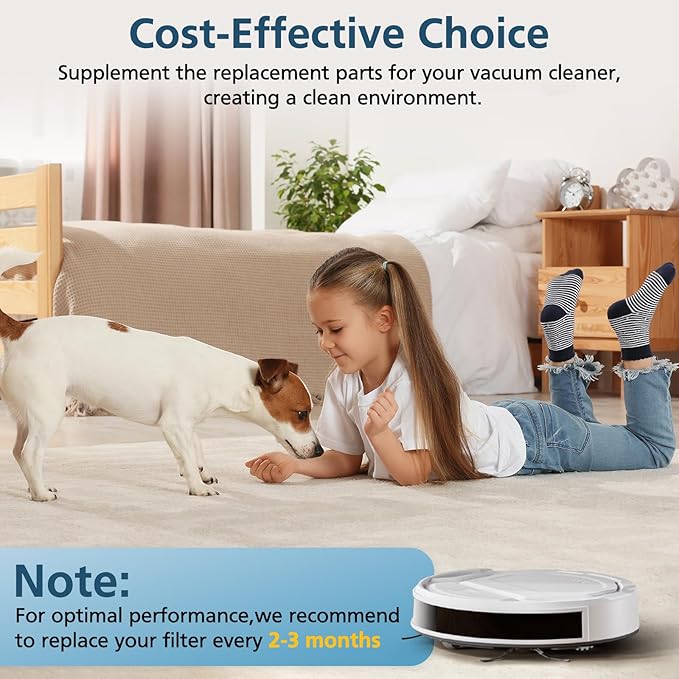 16 Pack Filter Replacement Parts for 𝗟𝗲𝗳𝗮𝗻𝘁 𝗠𝟮𝟭𝟬, for 𝗢𝗞𝗣 𝗟𝗶𝗳𝗲 𝗞𝟮 𝗞𝟯 𝗞𝟯𝗔 𝗞𝟰 𝗞𝟱 Robot Vacuum, with HEPA Filter Size 5.0 * 1.9 Inch (NOT FOR M210 Pro)