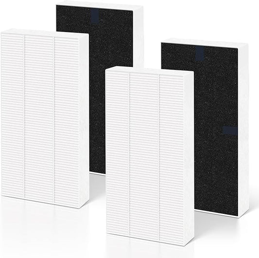 4 Pack U Filter Replacement Compatible with Honeywell HRF201B, HHT270, HHT270W, HHT290 and For Febreze FRF102B, FHT190W, High-Efficiency Air Filter with Activated Carbon Filter for Dust Pet Smoke