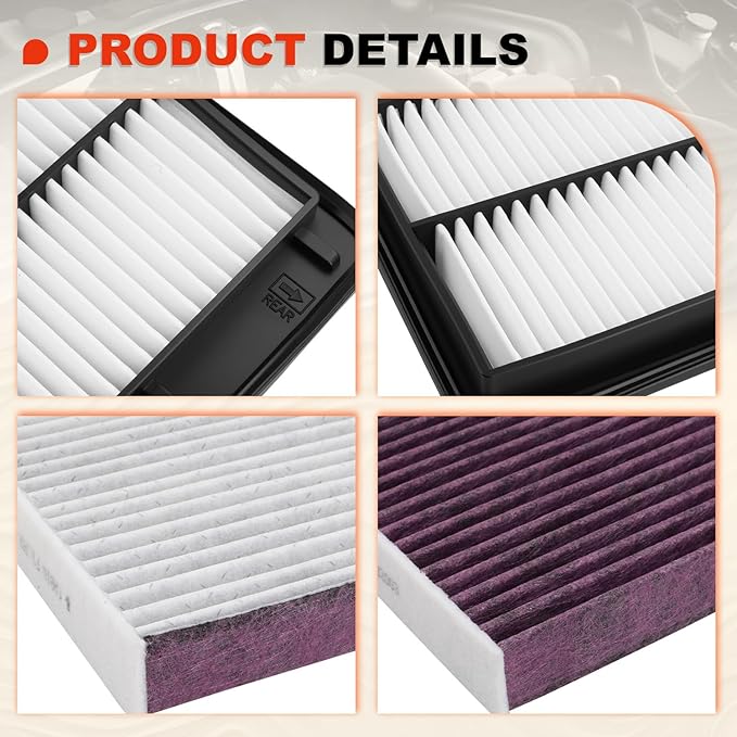Pilot/MDX/Passport Upgraded Engine & Cabin Air Filter Kit, Enhanced Filtration, Compatible with 2023-2025 Pilot 3.5L, 2022-2025 MDX 3.5L ONLY, 2025 Passport 3.5L, Replaces#17220-61A-A00, 80292-TF0-G01